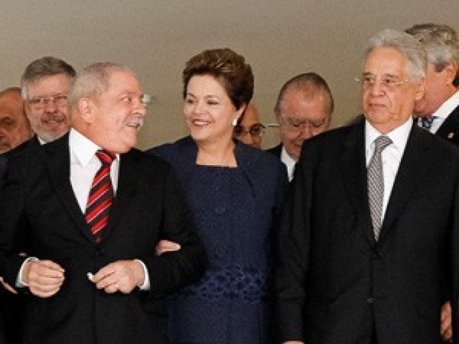 Los últimos presidentes de Brasil, Lula, Dilma y FHC