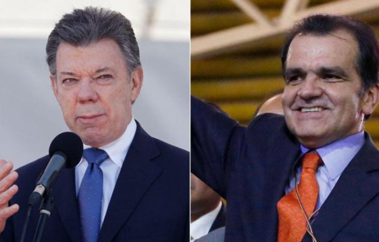 El presidente de Colombia y el candidato más votado en primera vuelta. Ambos se verán las caras en junio