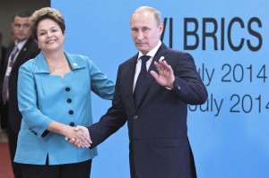 Putín con la presidenta de Brasil, Dilma Rousseff