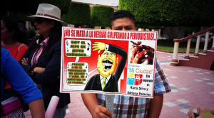 Manifestación en apoyo a las periodistas Karla Silva y Adriana Palacios
