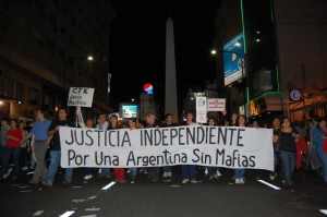 Manifestación en el Obelisco (Buenos Aires)