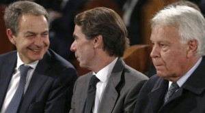 Zapatero, Aznar y González, ex presidentes de España