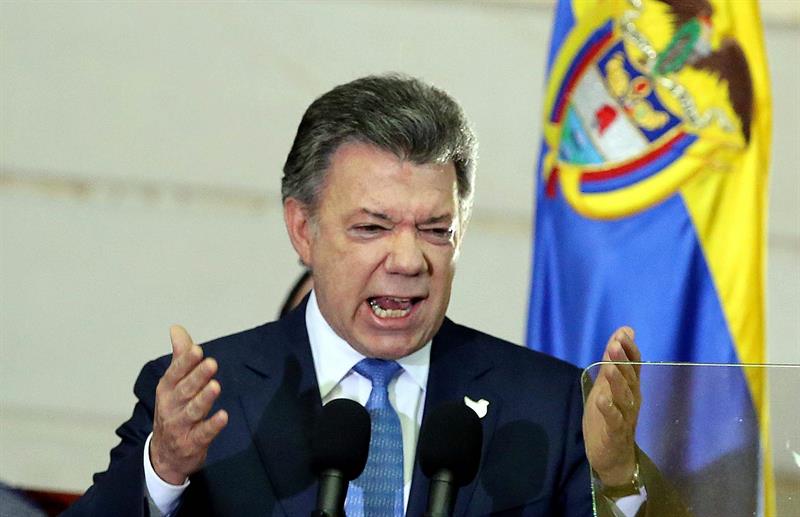El presidente de Colombia, Juan Manuel Santos, invoca a la unidad para alcanzar la paz.Foto.Mauricio DUEÑAS/Efe