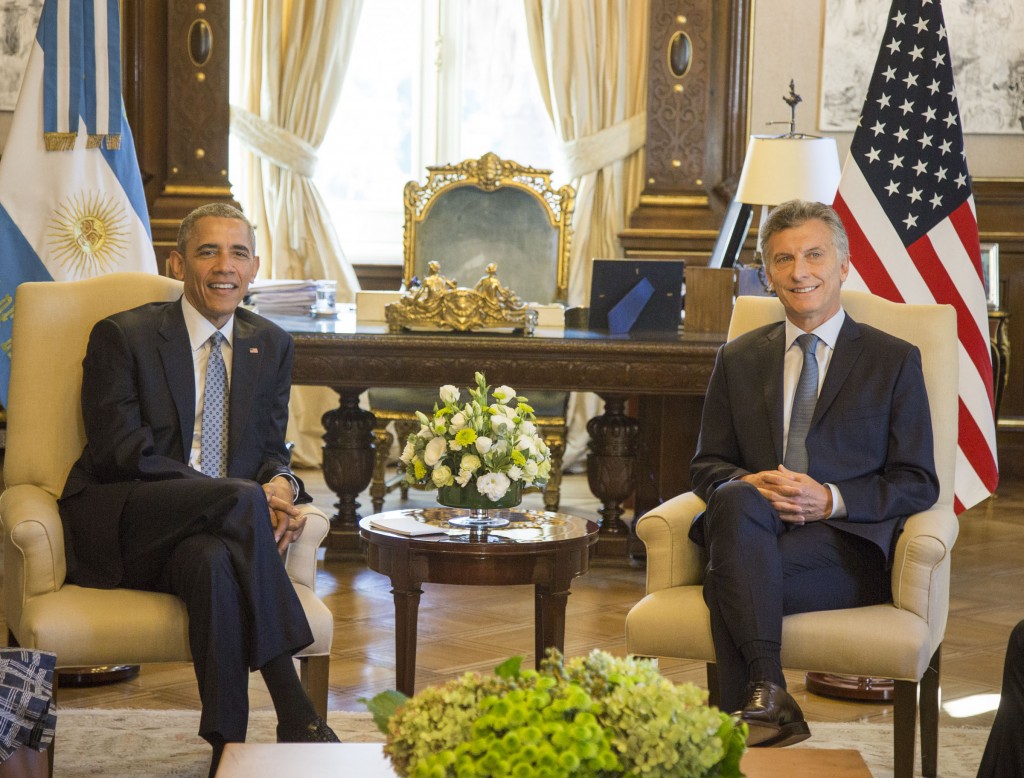 Barack Obama en la Casa Rosada junto a Mauricio Macri