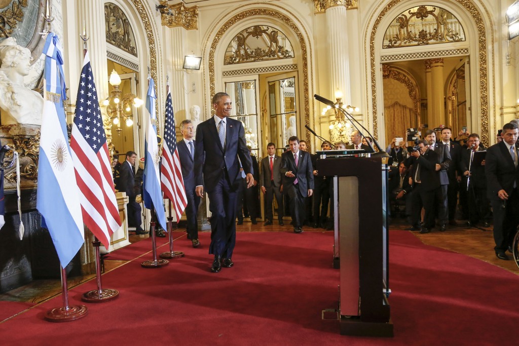 Barack Obama en la Casa Rosada junto a Mauricio Macri