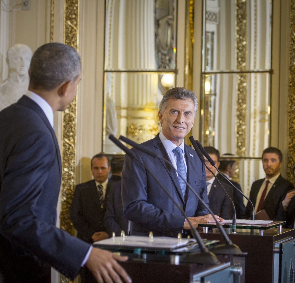 Barack Obama en la Casa Rosada junto a Mauricio Macri