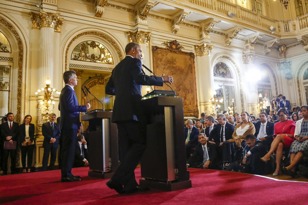 Barack Obama en la Casa Rosada junto a Mauricio Macri