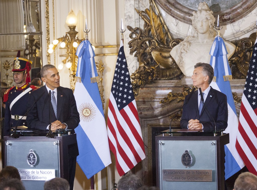 Barack Obama en la Casa Rosada junto a Mauricio Macri