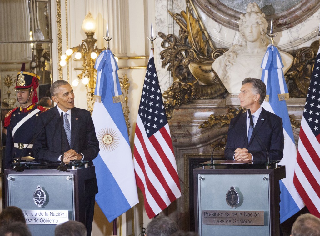 Barack Obama en la Casa Rosada junto a Mauricio Macri