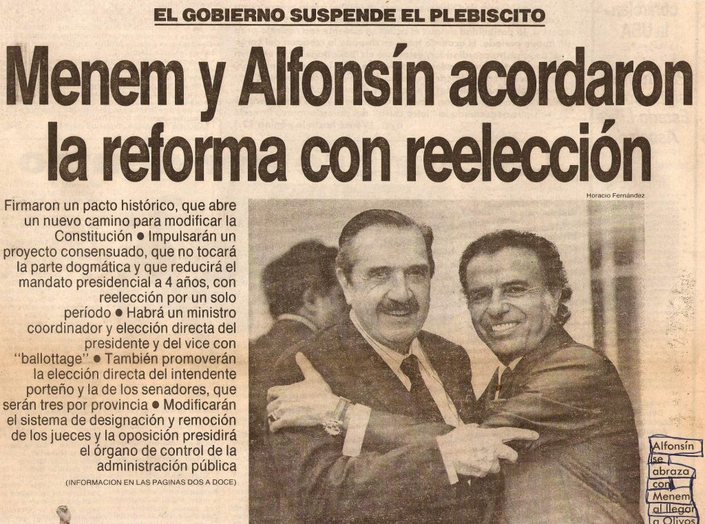 Raul Alfonsin y Carlos Menem