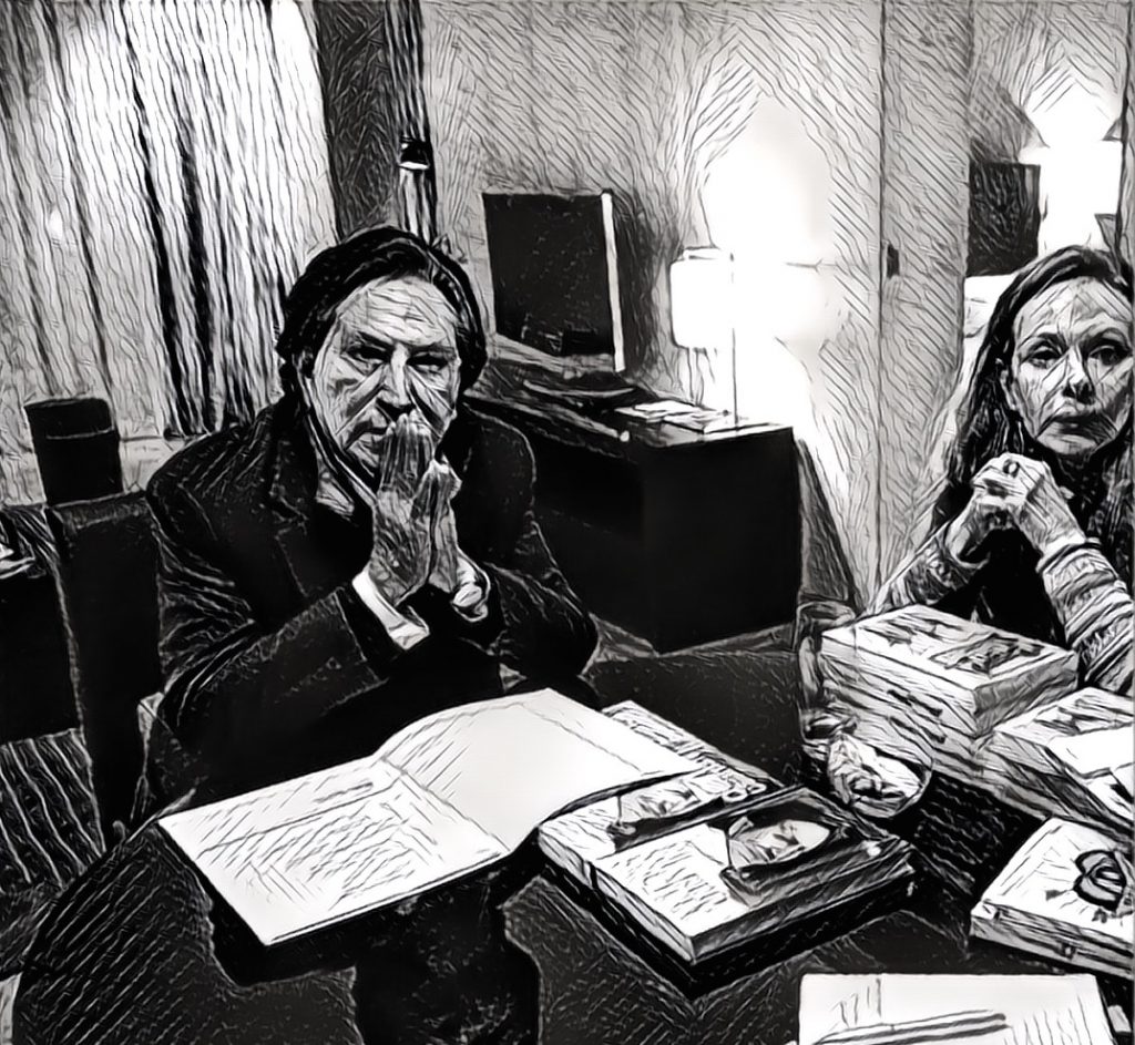 Alejandro Toledo y Eliane Karp. Cada cual con sus libros en Buenos Aires.